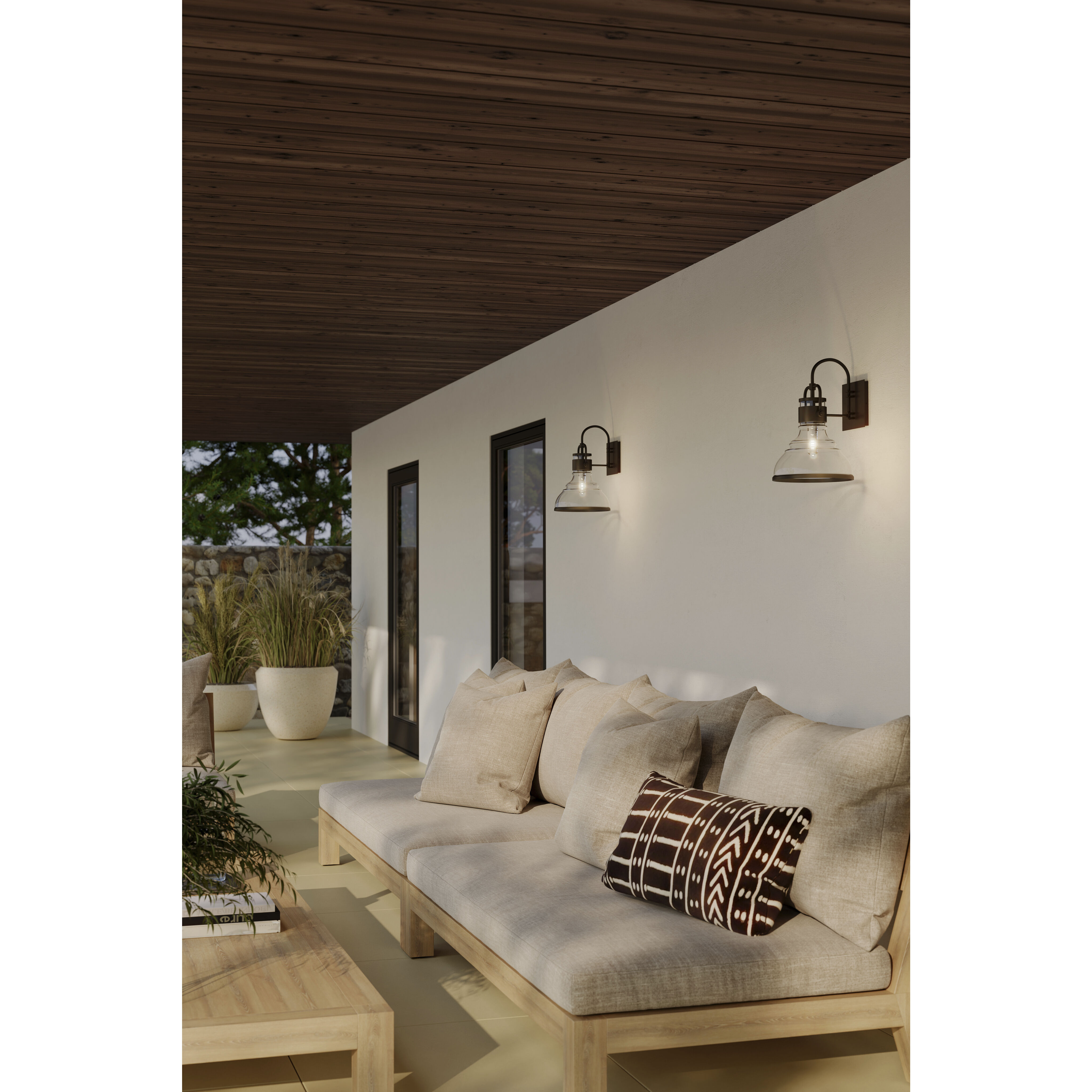 Calen 1 Light 15.5 inch Dark Matte Black Outdoor Wall Sconce