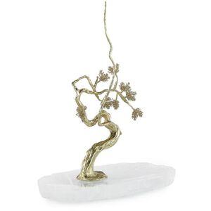 Winding Brass Tree 19.75 X 17.75 inch Sculpture, on Selenite, I