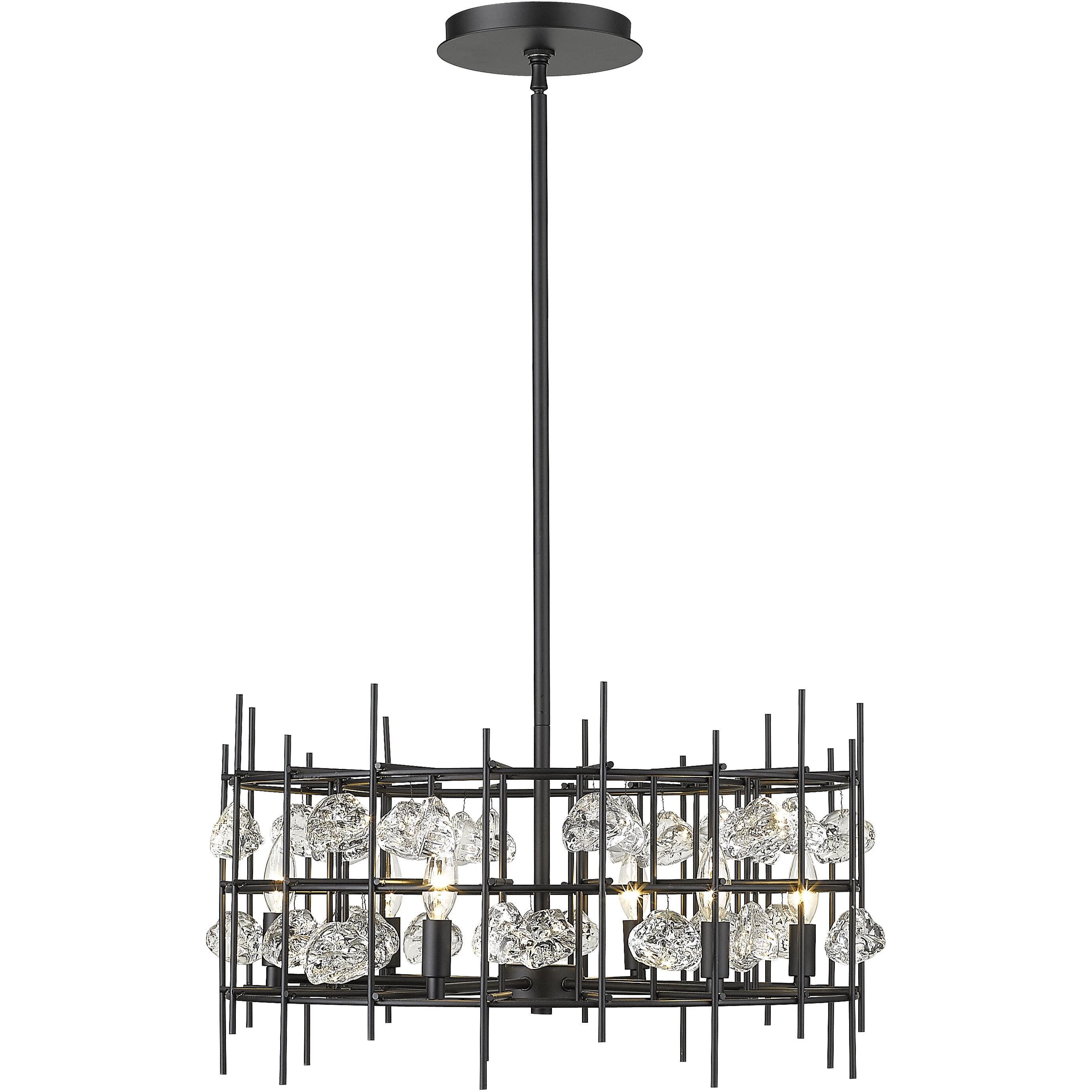 Garroway 6 Light 24 inch Matte Black Chandelier Ceiling Light