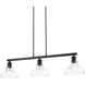 Yep Carver Island Light Ceiling Light in Matte Black, Clear Glass