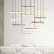 Stagger LED 48 inch Brass Chandelier Ceiling Light