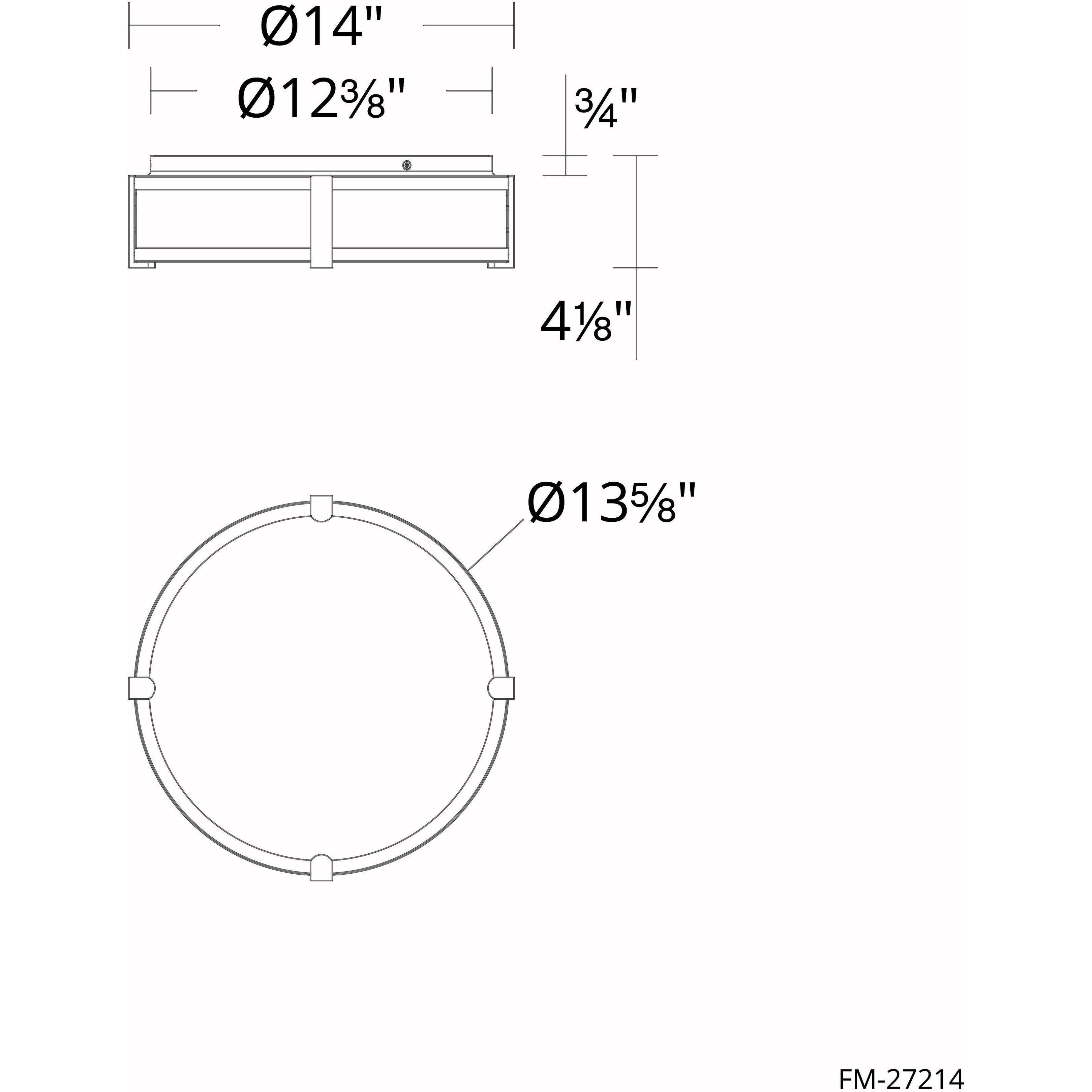 Constantine LED 14 inch Black Flush Mount Ceiling Light, dweLED