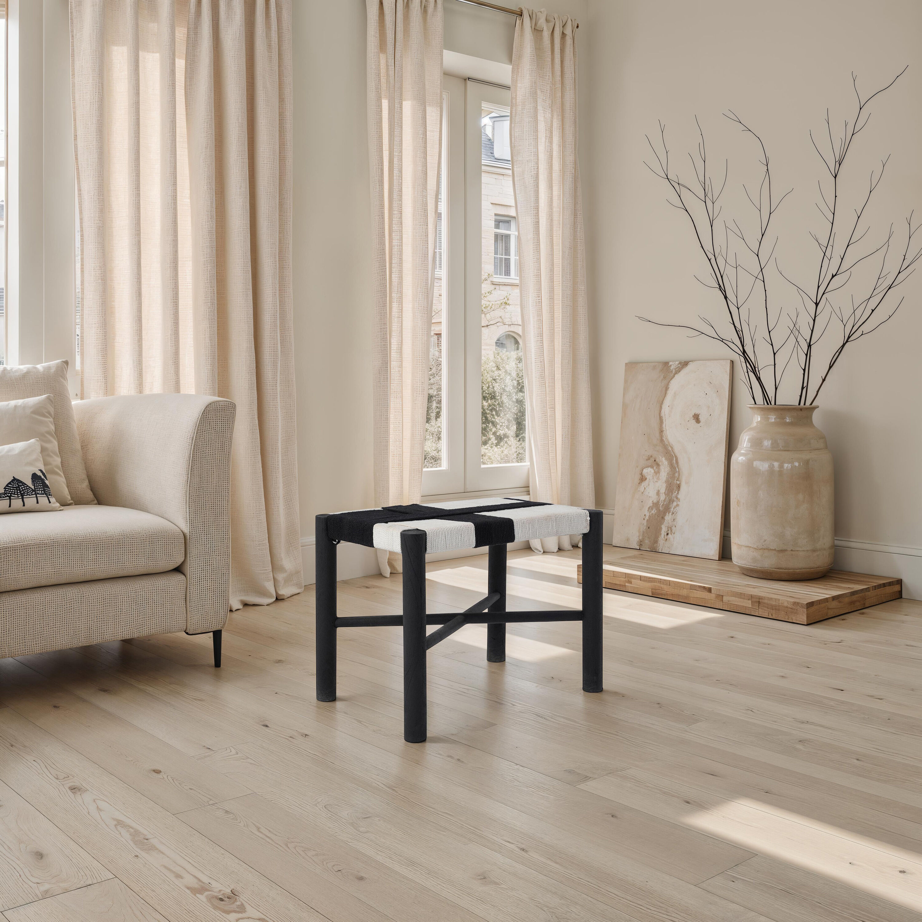 Plex 16 inch Black and Black & White Stool