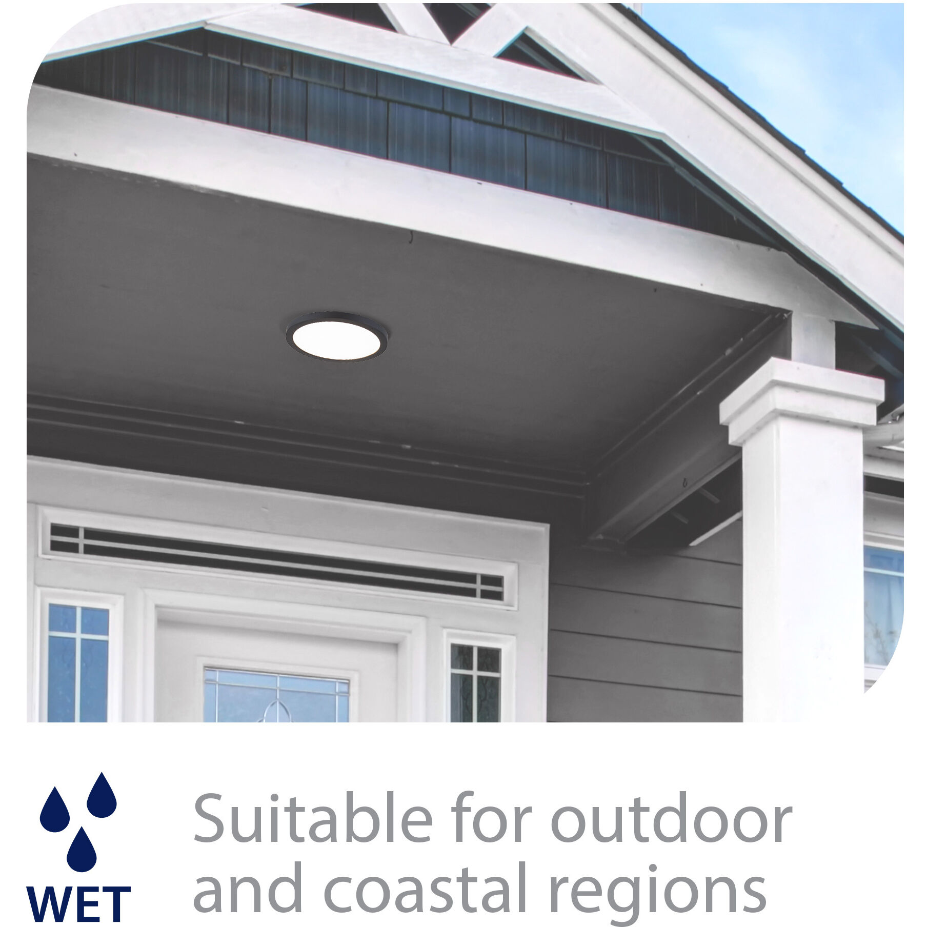 Round LED 7 inch Black Flush Mount Ceiling Light in 3500K, 1, WAC Limited