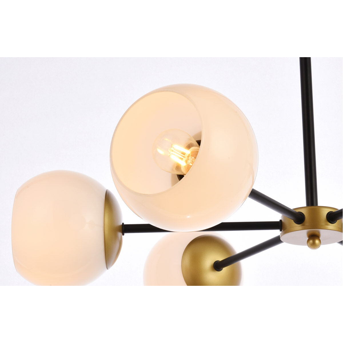 Briggs 6 Light 30 inch Black and Brass Pendant Ceiling Light