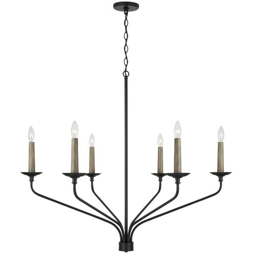 Wilder 6 Light 41 inch Matte Black Chandelier Ceiling Light