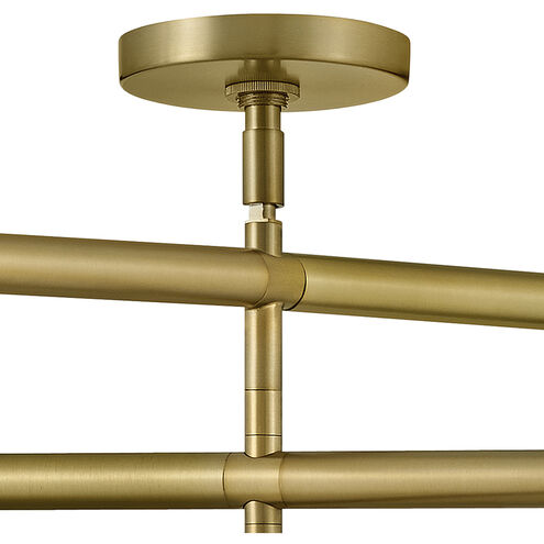 Millie LED 35.75 inch Lacquered Brass Chandelier Ceiling Light, Semi-Flush Mount