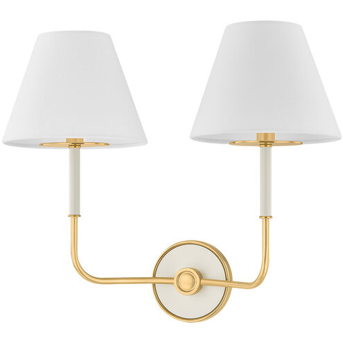 Wedgewood Wall Sconce Wall Light in Aged Brass/Off-White