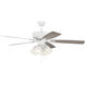 Pro Plus 114 52 inch White with White/Washed Oak Blades Contractor Ceiling Fan