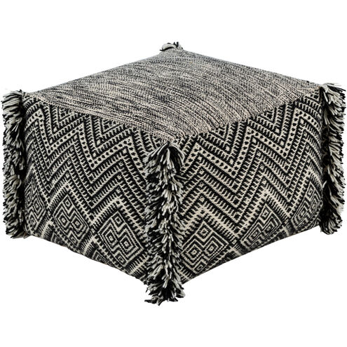 Katniss Beige/Black/Cream Pouf, Rectangle