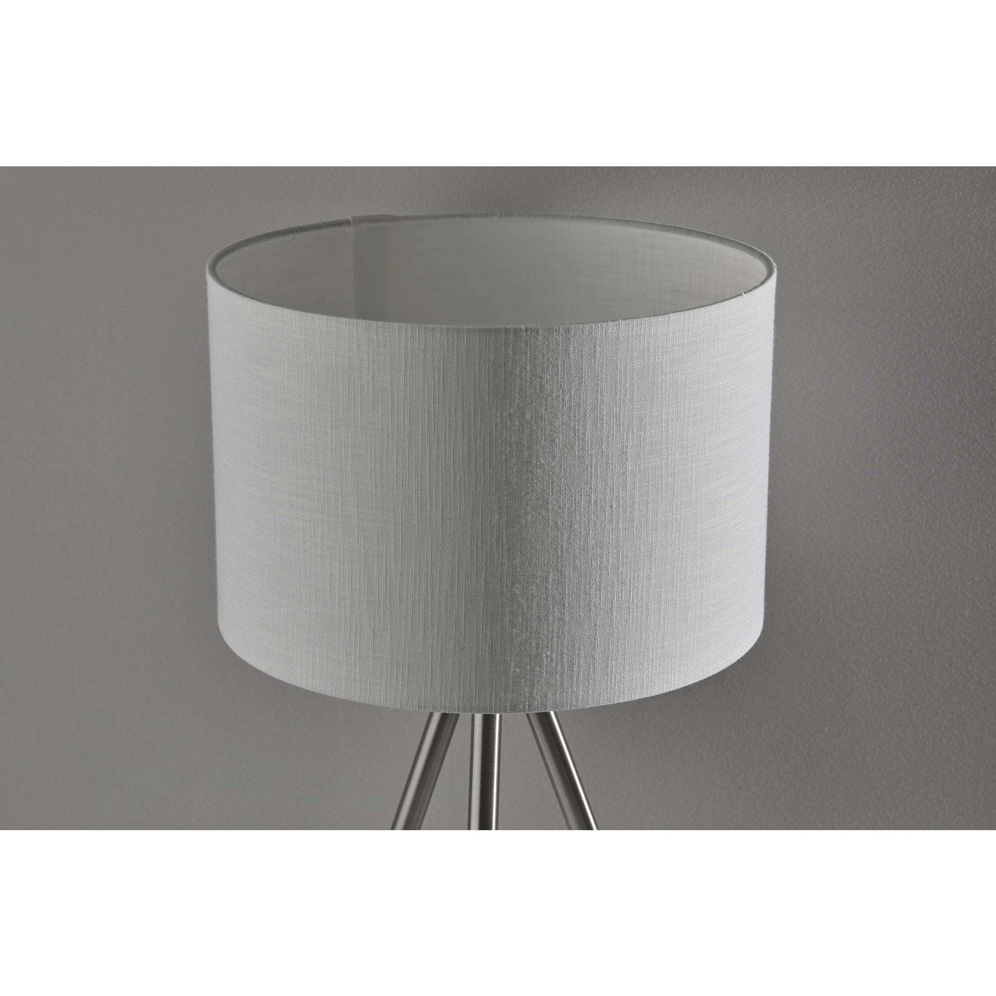 Della 24 inch 100.00 watt Brushed Steel with Clear Acrylic Light Up Legs Table Lamp Portable Light, with Night Light 