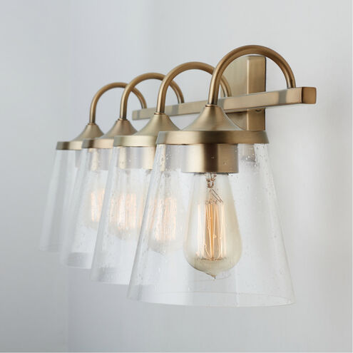 Jayne 4 Light 33.25 inch Aged Brass Vanity Light Wall Light