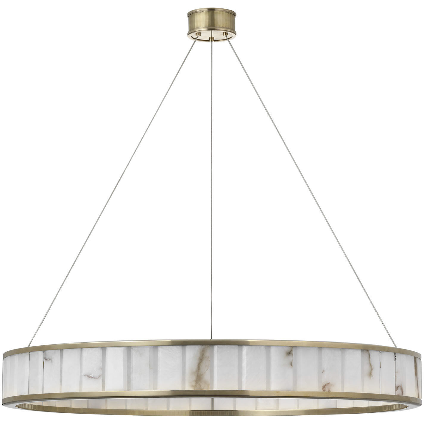 Chapman & Myers Iterna LED 40 inch Antique-Burnished Brass Ring Chandelier Ceiling Light