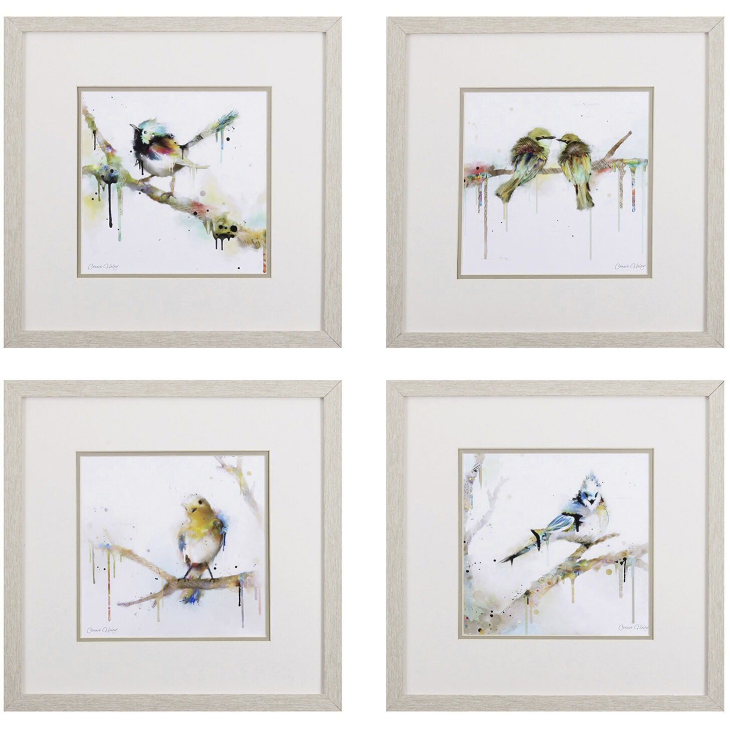 Florals Green and Blue and Teal and Pink Framed Art, Propac