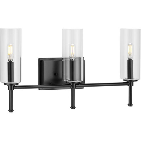 Elara 3 Light 22 inch Matte Black Bath Vanity Wall Light