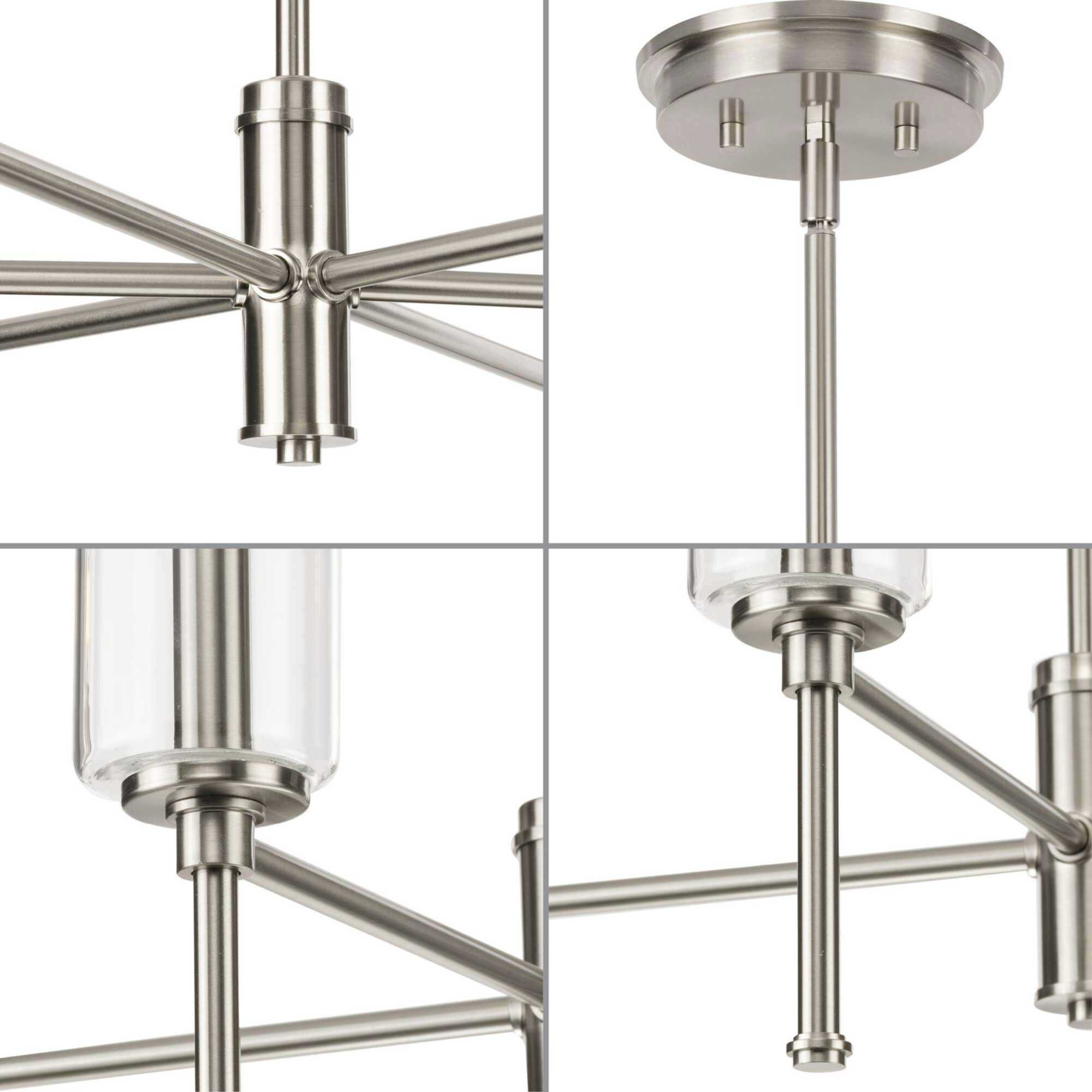 Elara 6 Light 30 inch Brushed Nickel Chandelier Ceiling Light