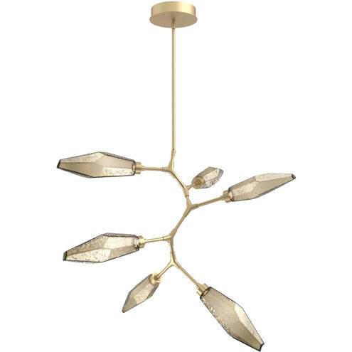 Rock Crystal LED 38.8 inch Gilded Brass Chandelier Ceiling Light in Chilled Bronze, 2700K LED, Modern Vine