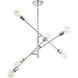 Contemporary 6 Light 26 inch Polished Nickel Chandelier Ceiling Light
