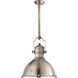 Chapman & Myers Country Industrial 1 Light 19.5 inch Antique Nickel Pendant Ceiling Light, Large