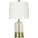 Cameron 19.75 inch 60 watt Brushed Gold-Clear-White Table Lamp Portable Light