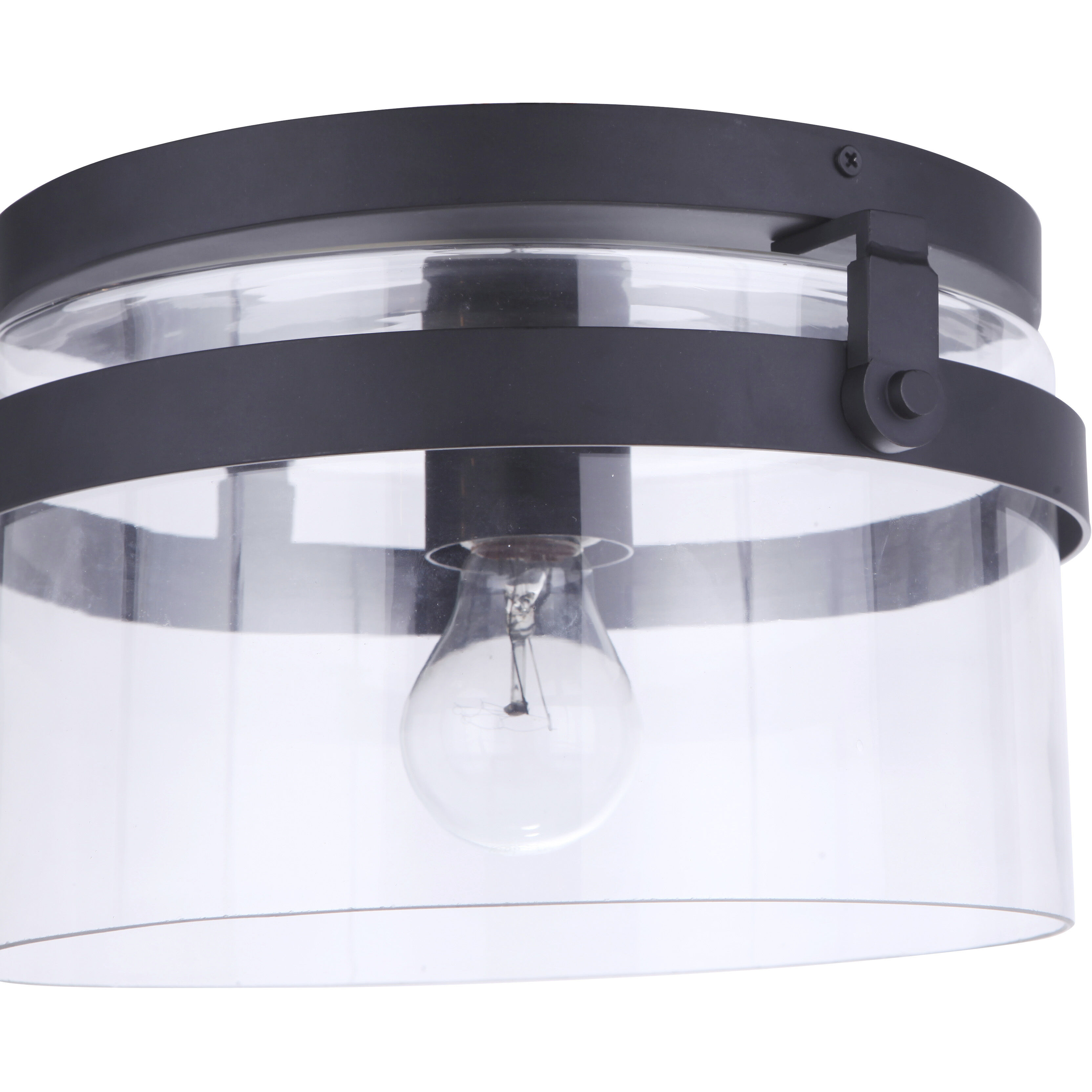 Franklin 1 Light 11.63 inch Midnight Outdoor Flushmount