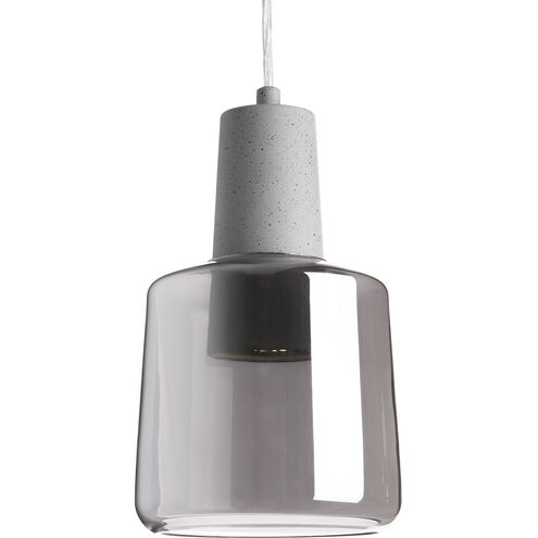 Samson LED 5.88 inch Clear Pendant Ceiling Light in Smoked Glass