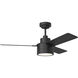 Jovie 44 LED 44 inch Midnight Black with Midnight Black/American Walnut reversible blades Indoor/Outdoor Ceiling Fan