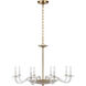 Paloma Contreras Brigitte LED 34.75 inch Clear Glass and Hand-Rubbed Antique Brass Chandelier Ceiling Light, Large