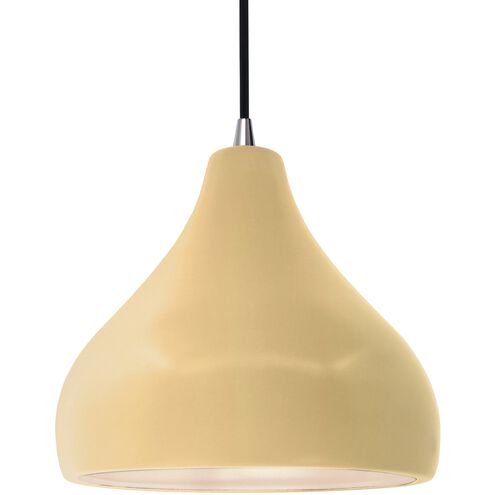 Radiance 1 Light 11.5 inch Muted Yellow and Brushed Nickel Pendant Ceiling Light