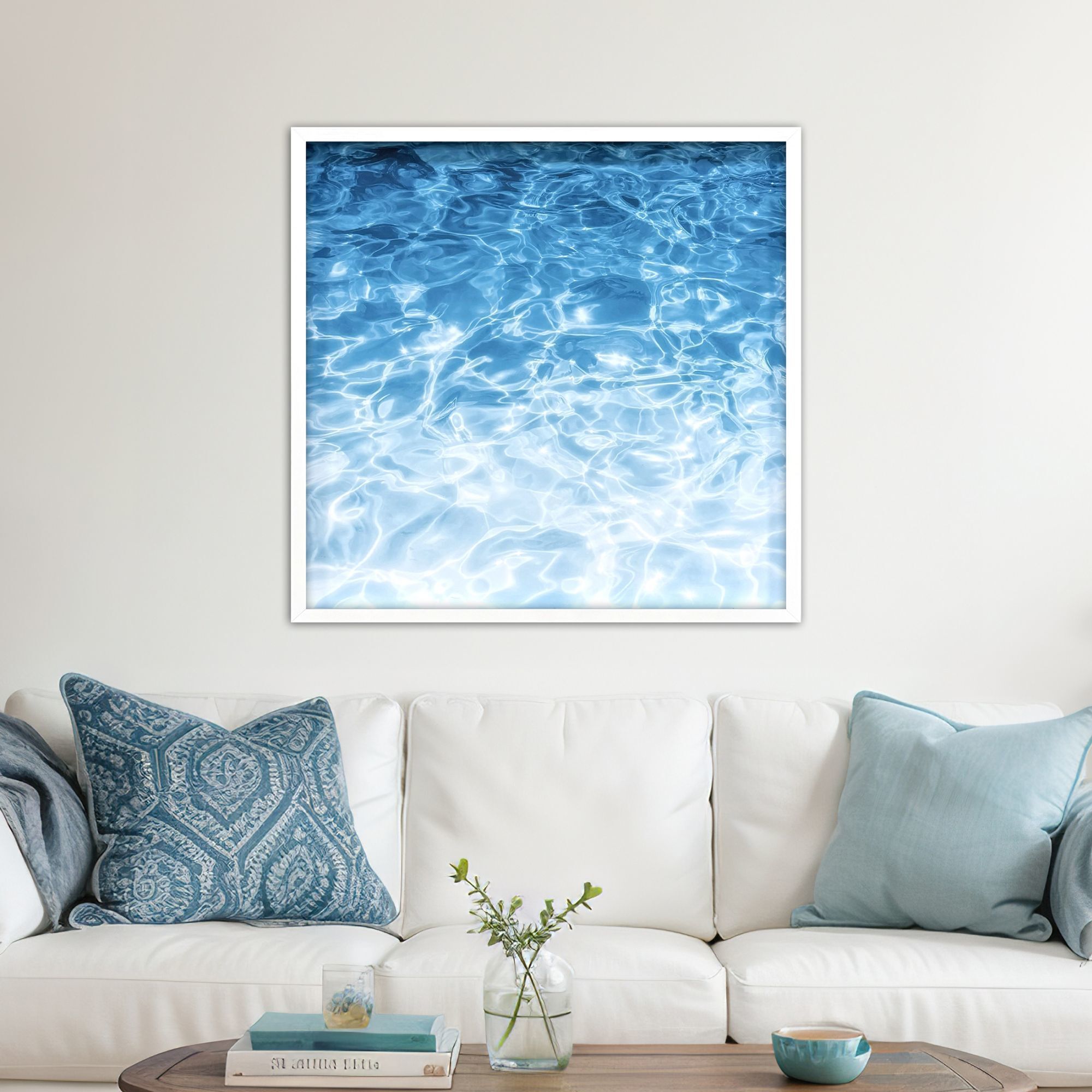 Turquoise Ocean Blue Framed Art