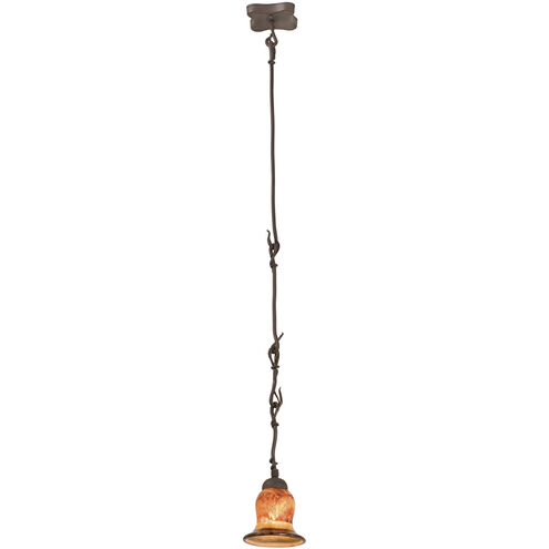 Vine 1 Light 6 inch Bark Mini Pendant Ceiling Light in Small Piastra (1255)