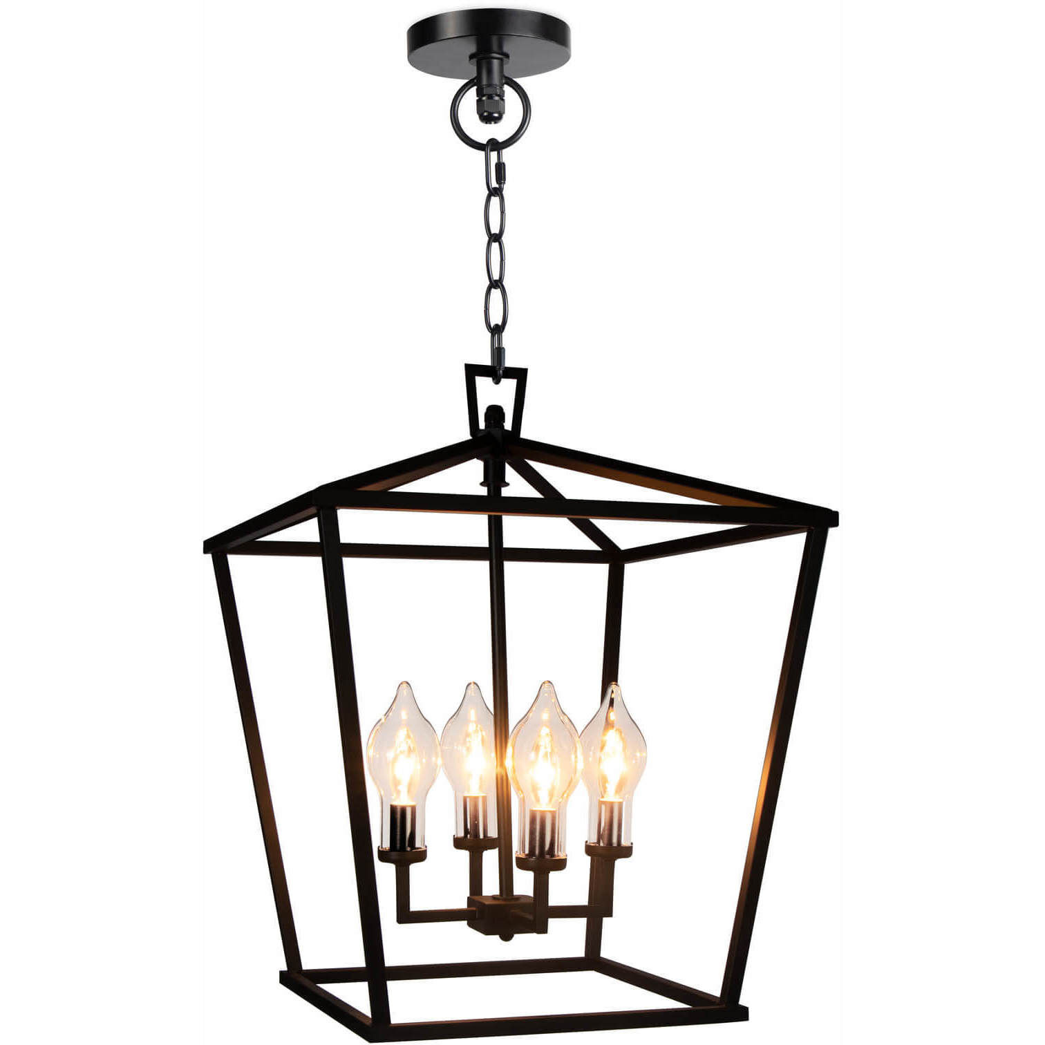 Hampton 4 Light 20 inch Black Outdoor Ceiling Lantern