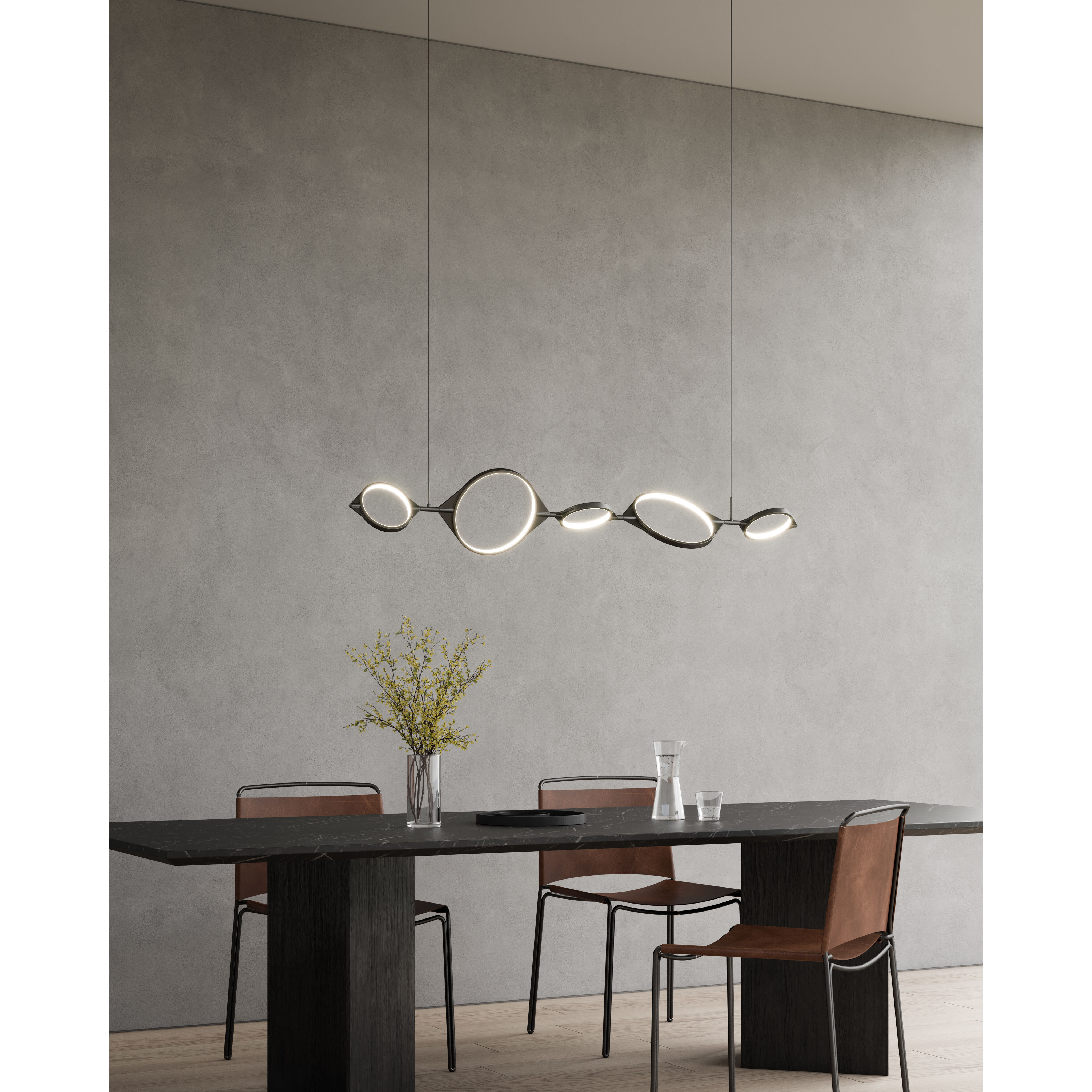 Serif LED 55.63 inch Black Linear Pendant Ceiling Light