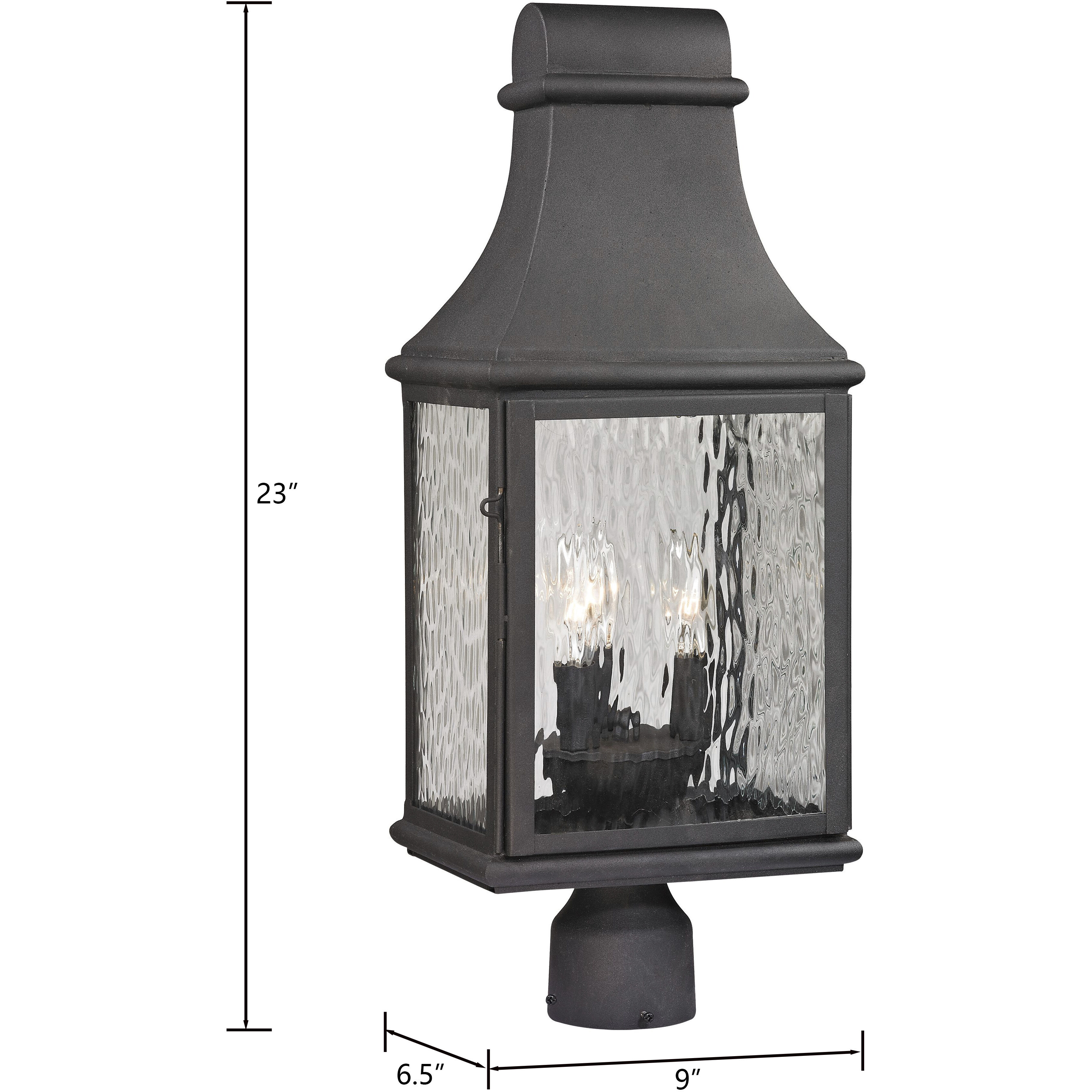 Forged Jefferson 3 Light 23 inch Charcoal Outdoor Post Light