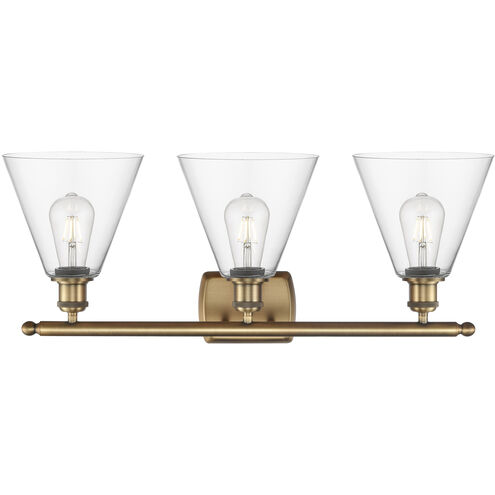Ballston Ballston Cone LED 28 inch Brushed Brass Bath Vanity Light Wall Light in Clear Glass