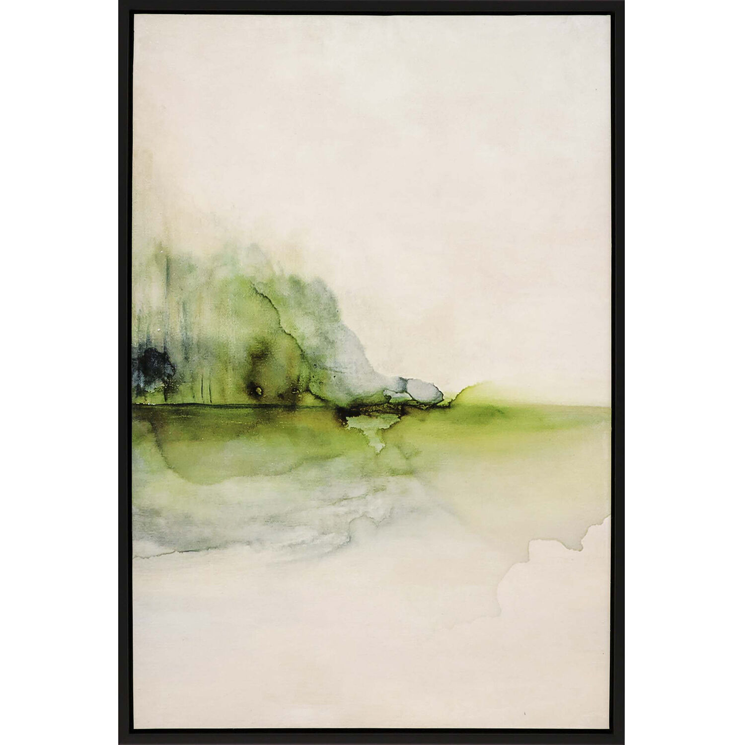 Evanesce Green and Beige and Blue Framed Art
