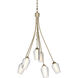 Flora 6 Light 23.1 inch Soft Gold Chandelier Ceiling Light in Seeded with Opal
