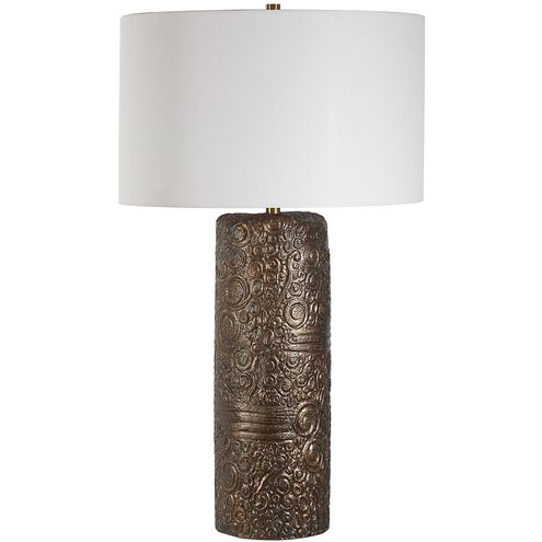 Malaga 35.5 inch 150.00 watt Distressed Aged Bronze and Brass Table Lamp Portable Light