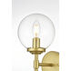 Ingrid 1 Light 6 inch Brass Bath Sconce Wall Light