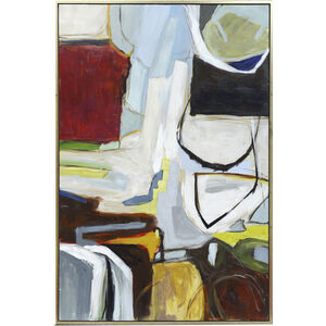 Ares Brushed Gold and White with Blue Wall Art