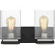 Crossroads 2 Light 14.13 inch Matte Black Bathroom Vanity Lights Wall Light