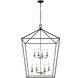 Lacey 8 Light 26 inch Polished Chrome and Black Pendant Ceiling Light