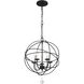 Solaris 5 Light 17 inch Black Mini Chandelier Ceiling Light