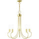 Bari 5 Light 25 inch Polished Brass Chandelier Ceiling Light