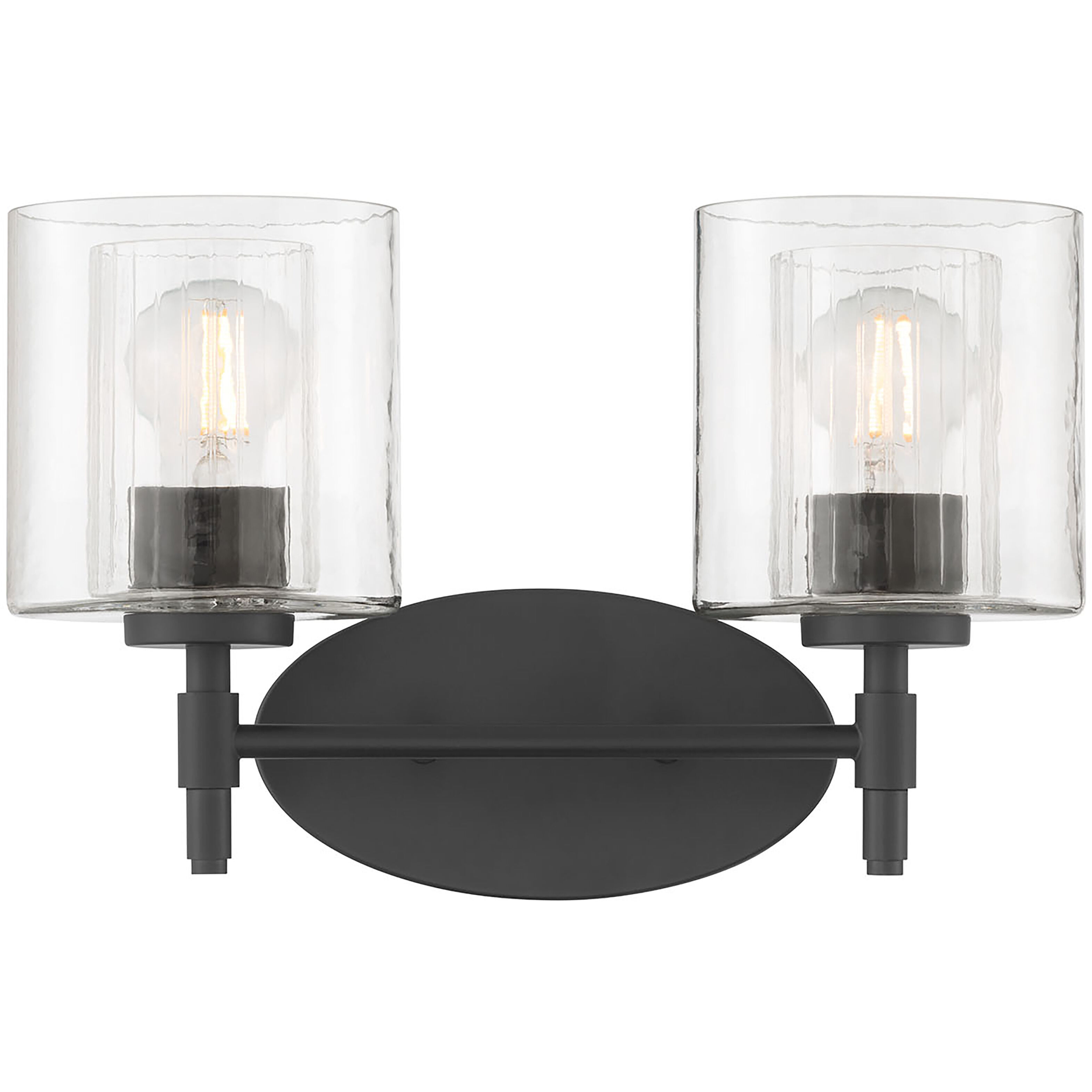 Solventa 2 Light 15 inch Matte Black Bathroom Vanity Light Wall Light