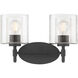 Solventa 2 Light 15 inch Matte Black Bathroom Vanity Light Wall Light