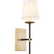 Eclipse 1 Light 5 inch Brass and Black Wall sconce Wall Light
