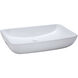 Ceramic Vessel Sink 23.5 X 15 X 5.13 inch White Bathroom Sink, Rectangle