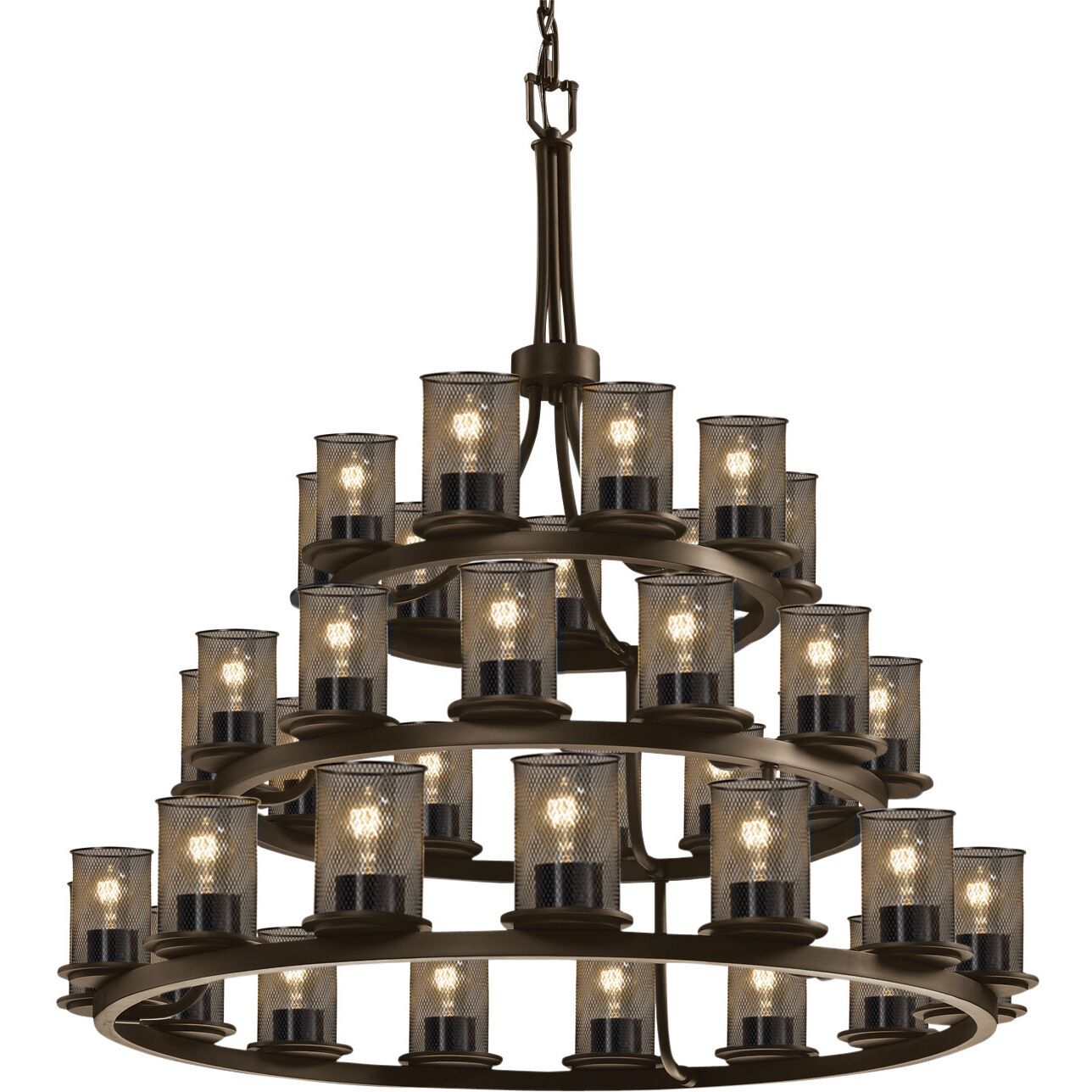 Wire Mesh 36 Light 42 inch Dark Bronze Chandelier Ceiling Light