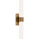 Ian K. Fowler Presidio 2 Light 4.75 inch Hand-Rubbed Antique Brass Double Bath Sconce Wall Light in White Glass, Petite